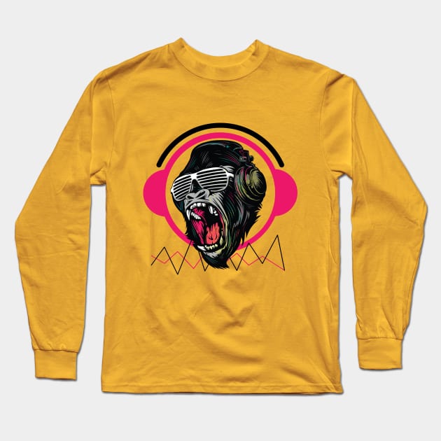 DJ monkey Long Sleeve T-Shirt by Muse